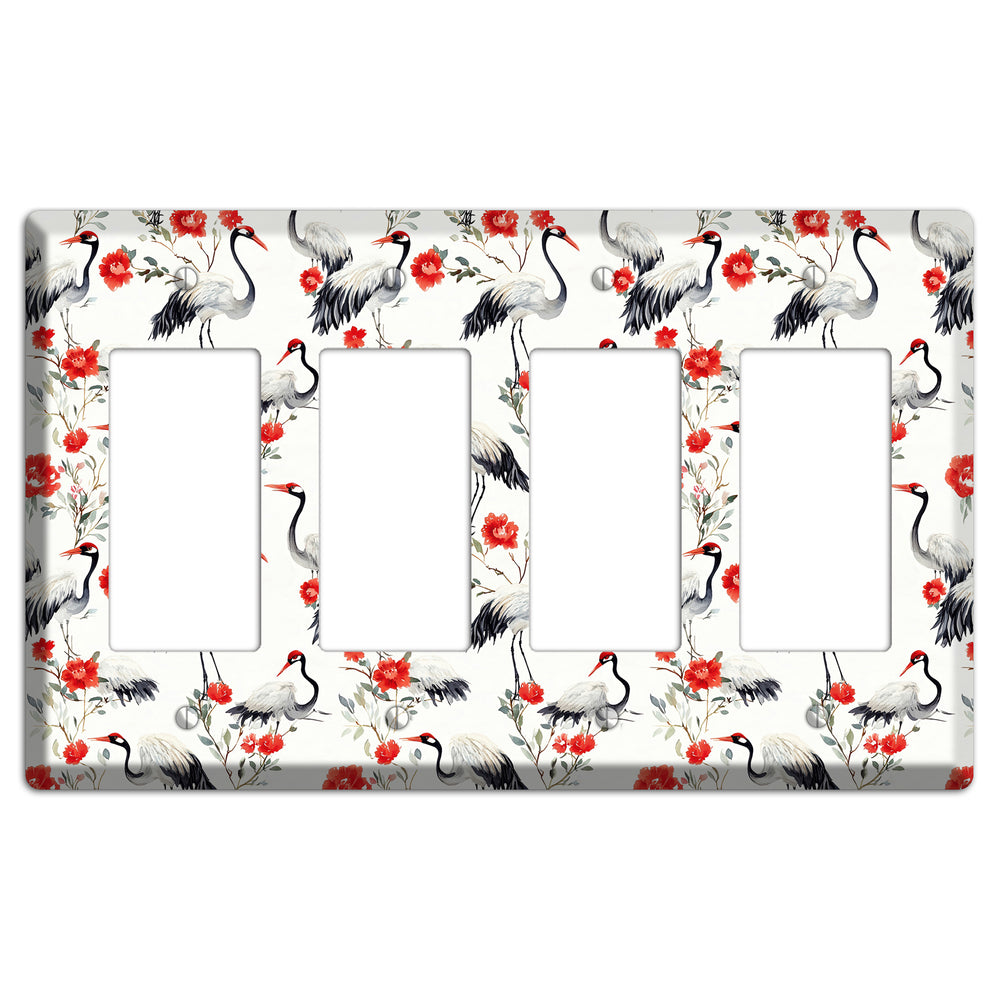 Scarlet Plume Garden 4 Rocker Wallplate