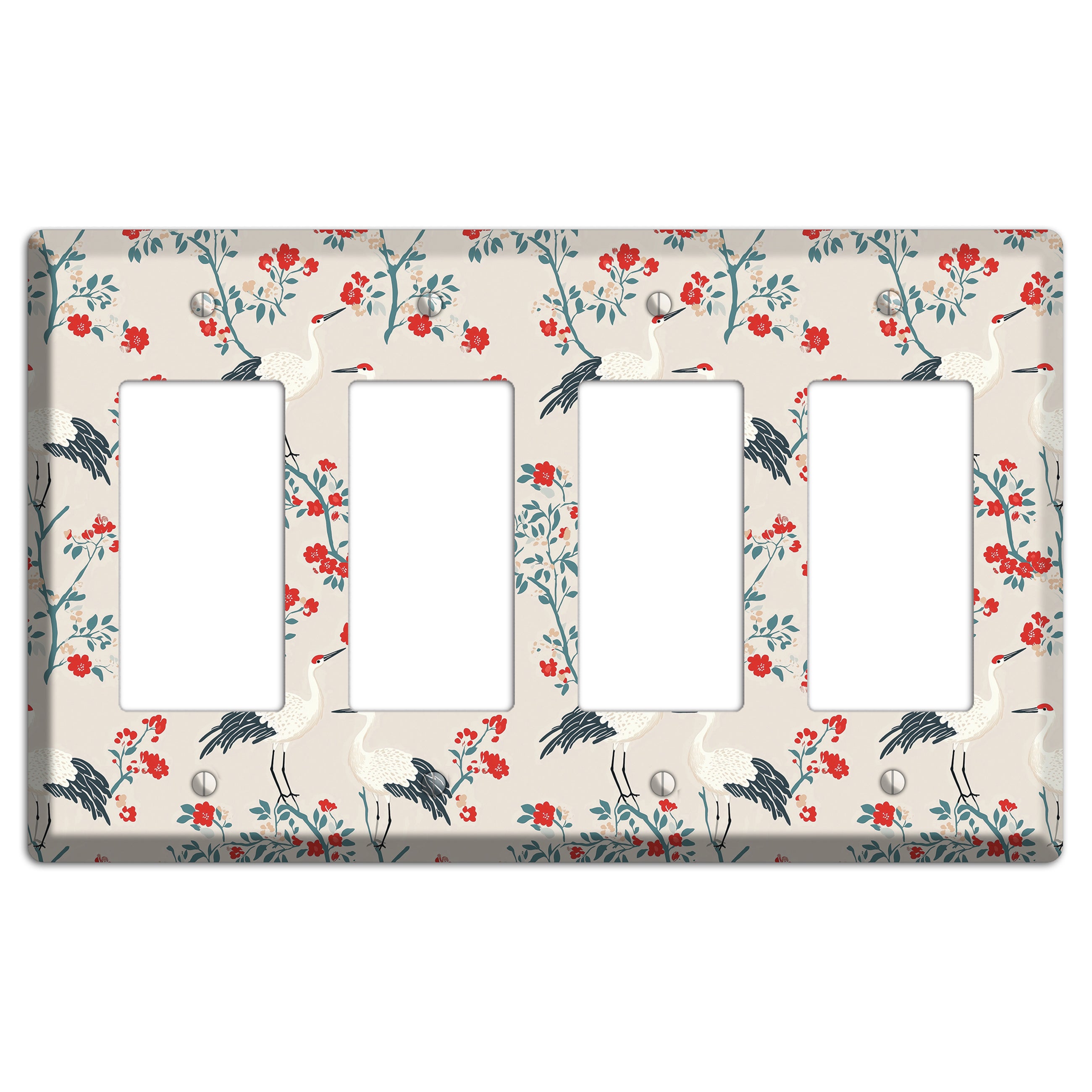 Ivory Blossom Vigil 4 Rocker Wallplate