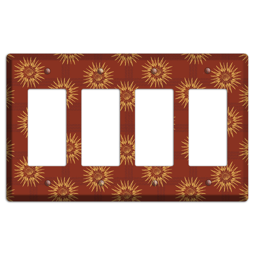 Russet Sun Plaid 4 Rocker Wallplate