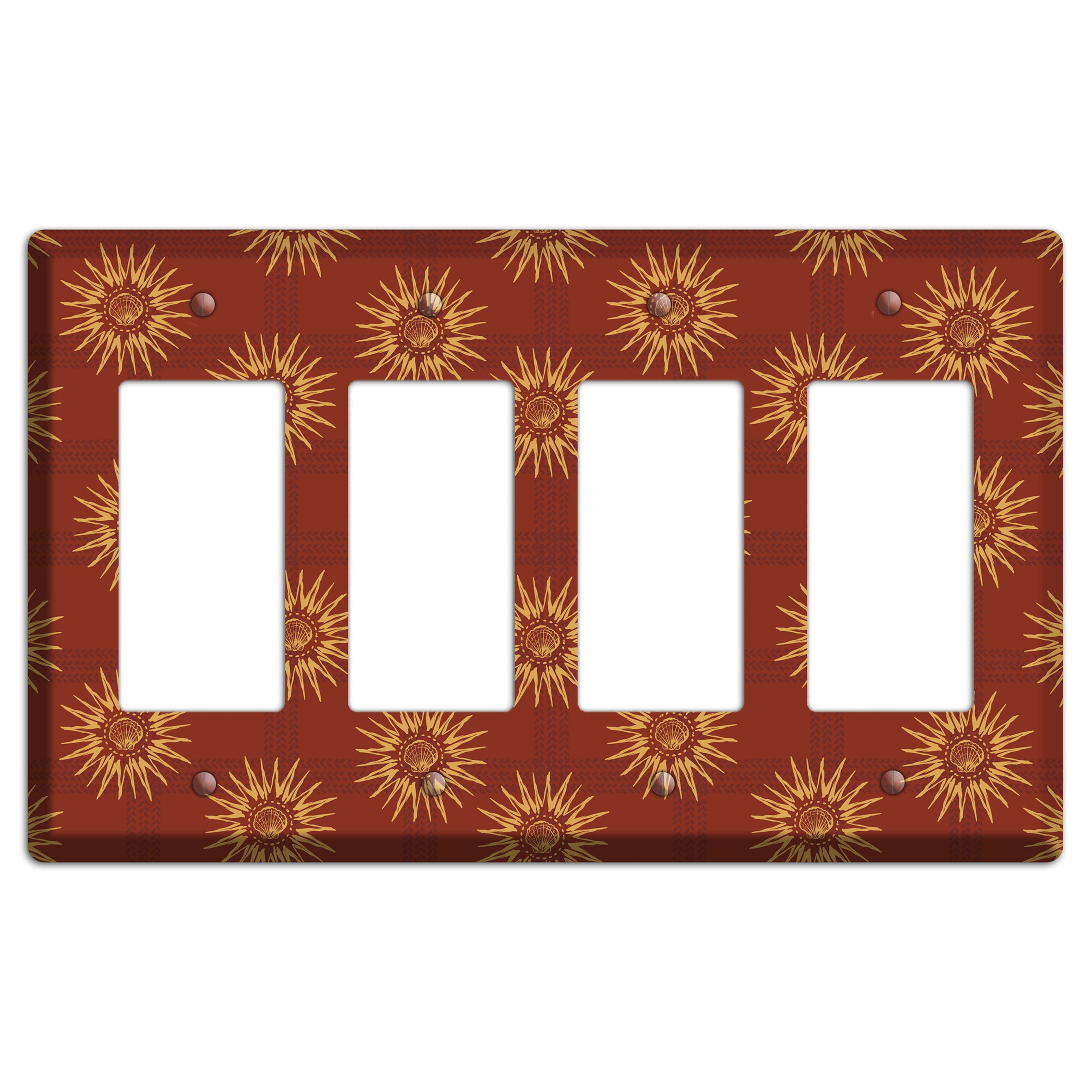 Russet Sun Plaid 4 Rocker Wallplate
