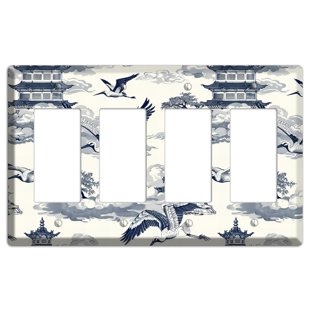 Crane Sky Toile 4 Rocker Wallplate
