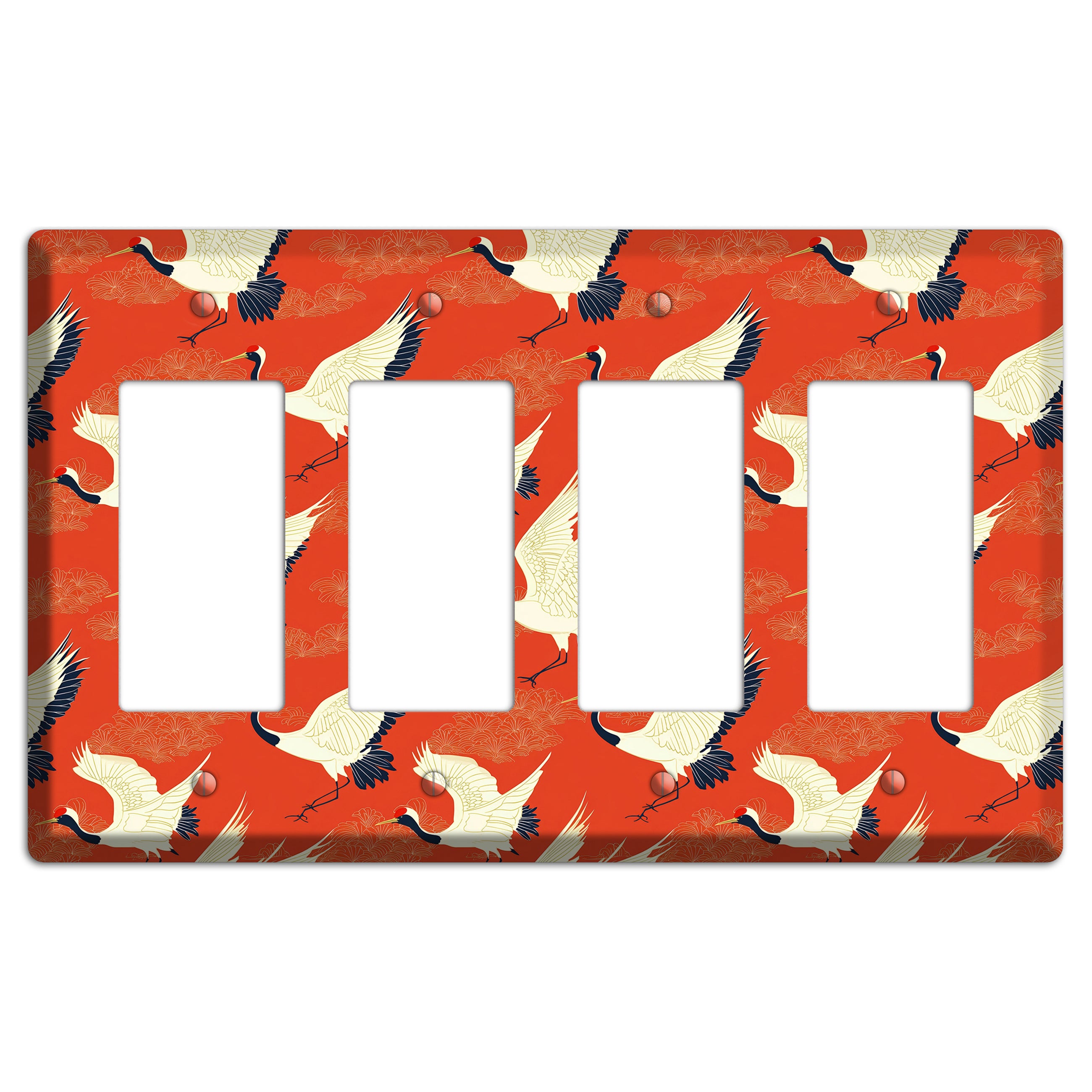 Vermillion Crane Flight 4 Rocker Wallplate