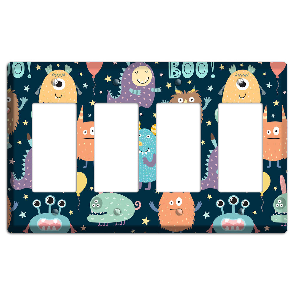Monster Parade (Navy) 4 Rocker Wallplate