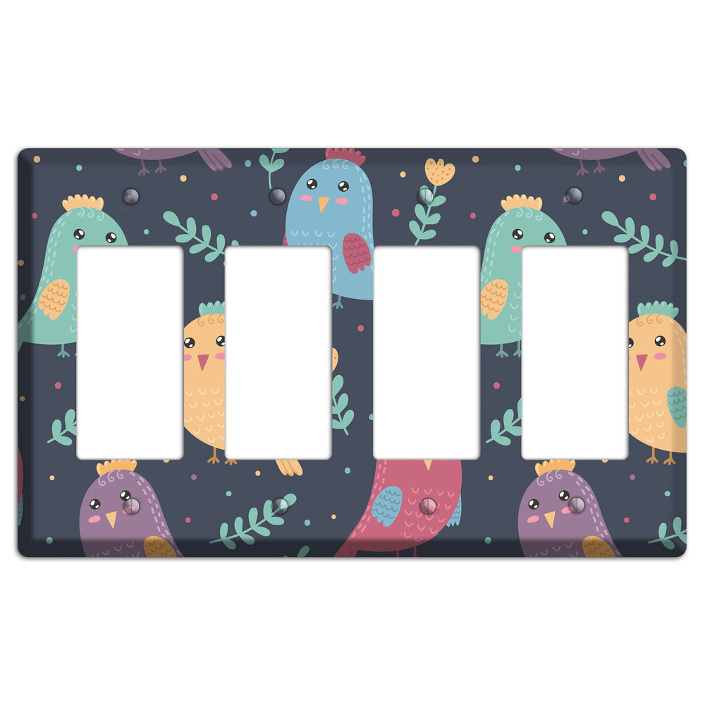 Jungle Giggles (Dark) 4 Rocker Wallplate