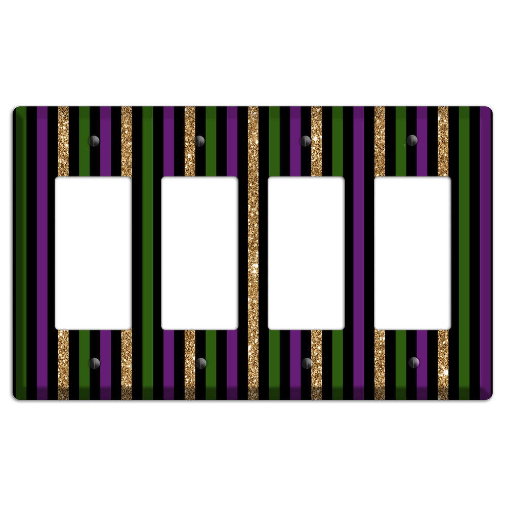 Carnival Stripes: Noir 4 Rocker Wallplate