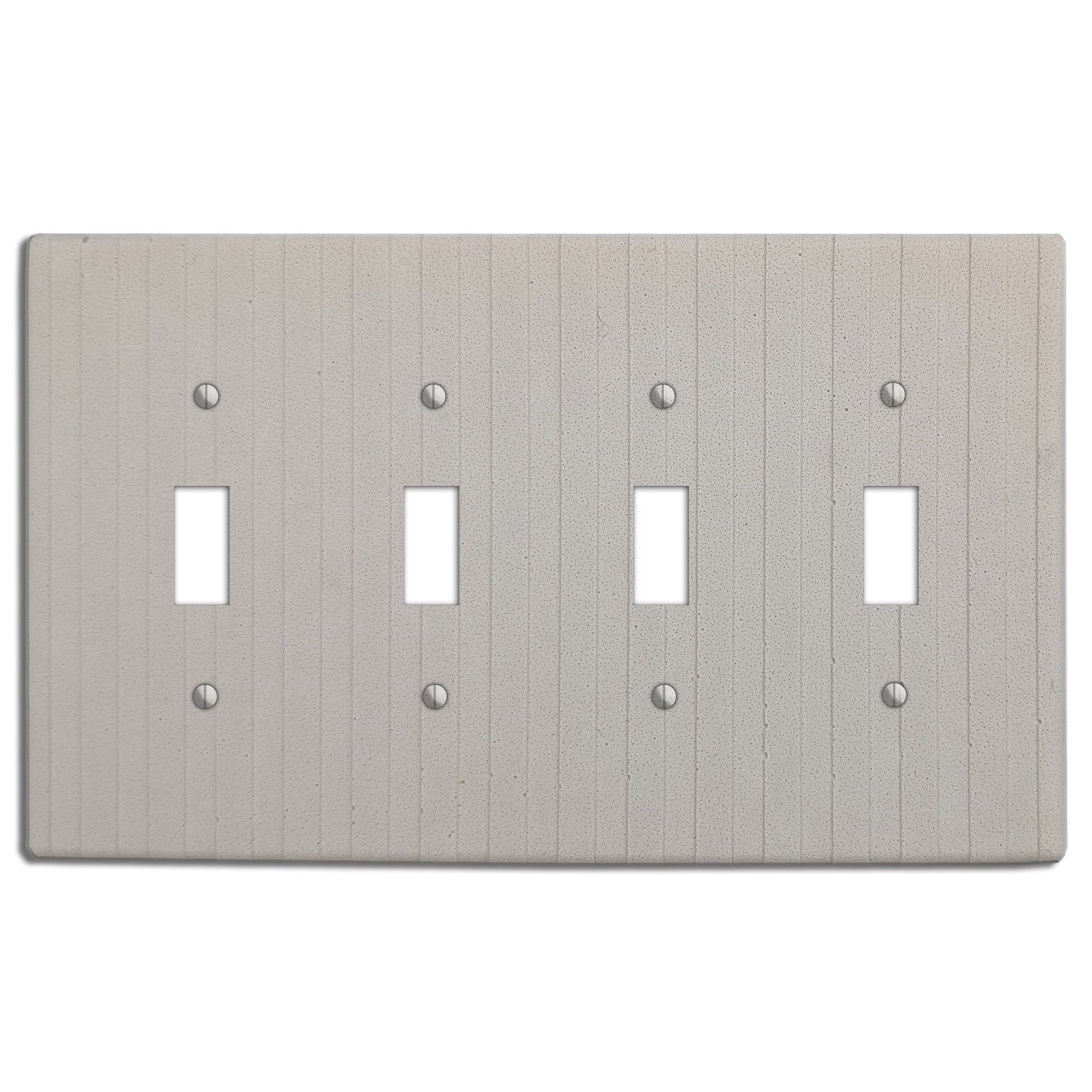 White Boho Stripes Four Toggle Switchplate