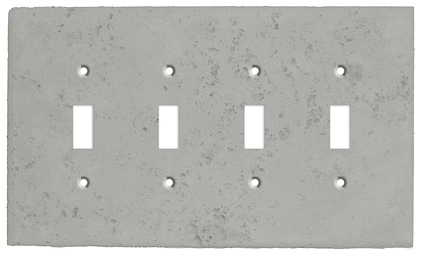 Gray Stone Four Toggle Switchplate