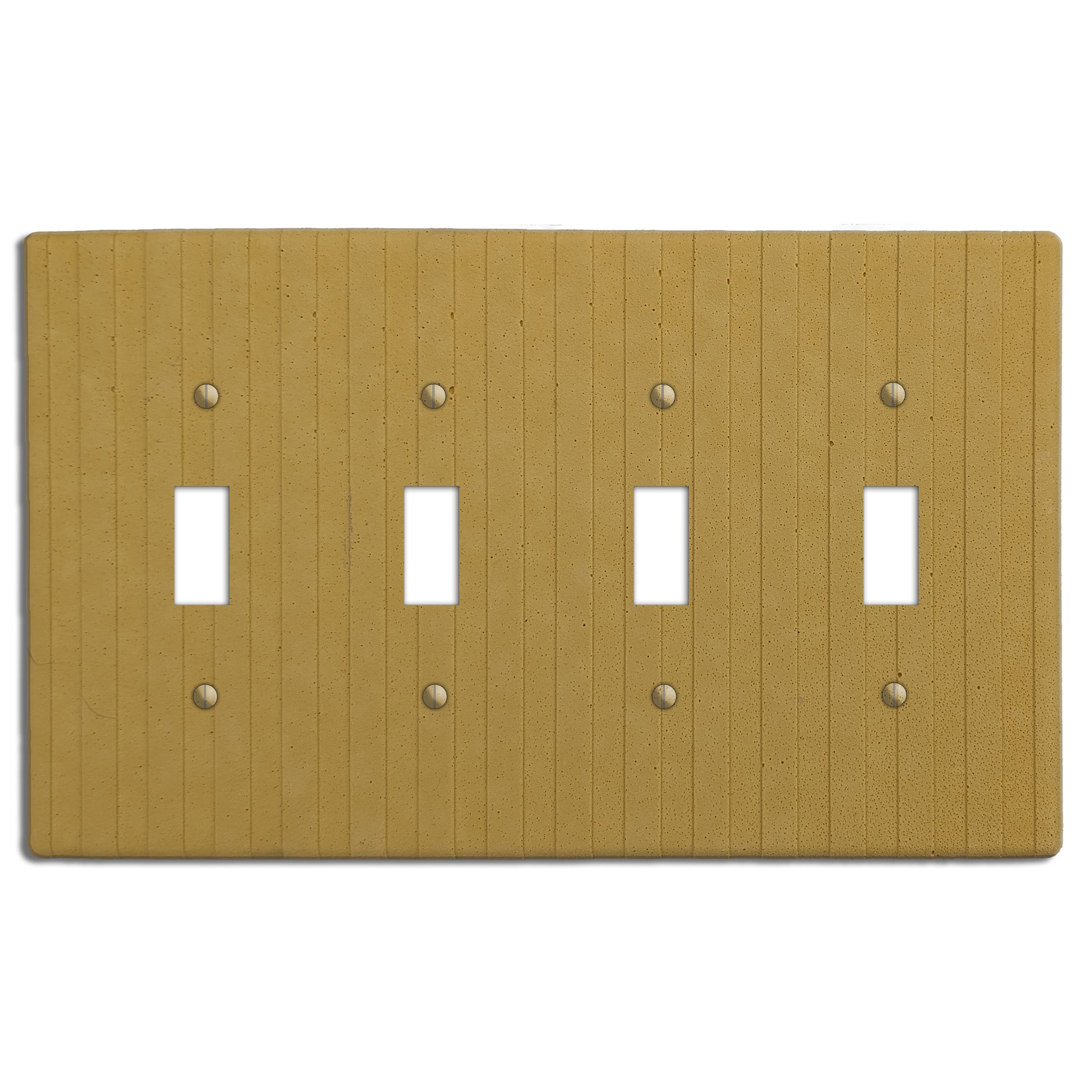 Saffron Yellow Boho Stripes Four Toggle Switchplate