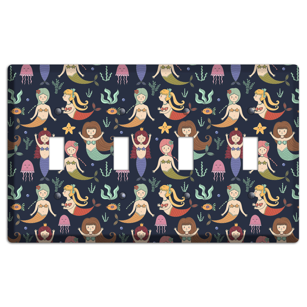 Mermaid Lagoon Party 4 Toggle Wallplate