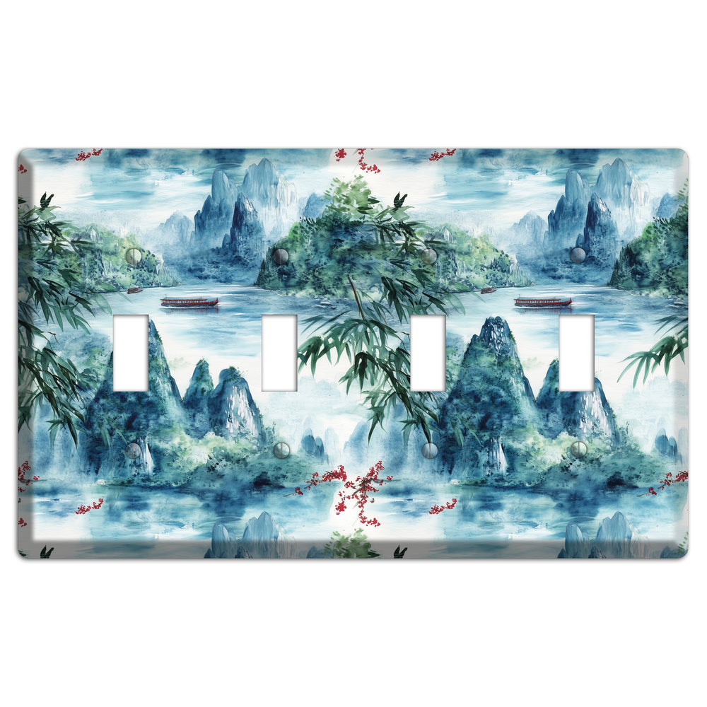 River Mist Ascending 4 Toggle Wallplate