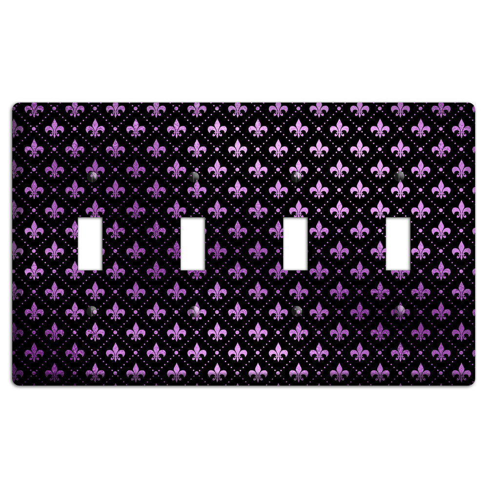 Royal Lilac Grid 4 Toggle Wallplate