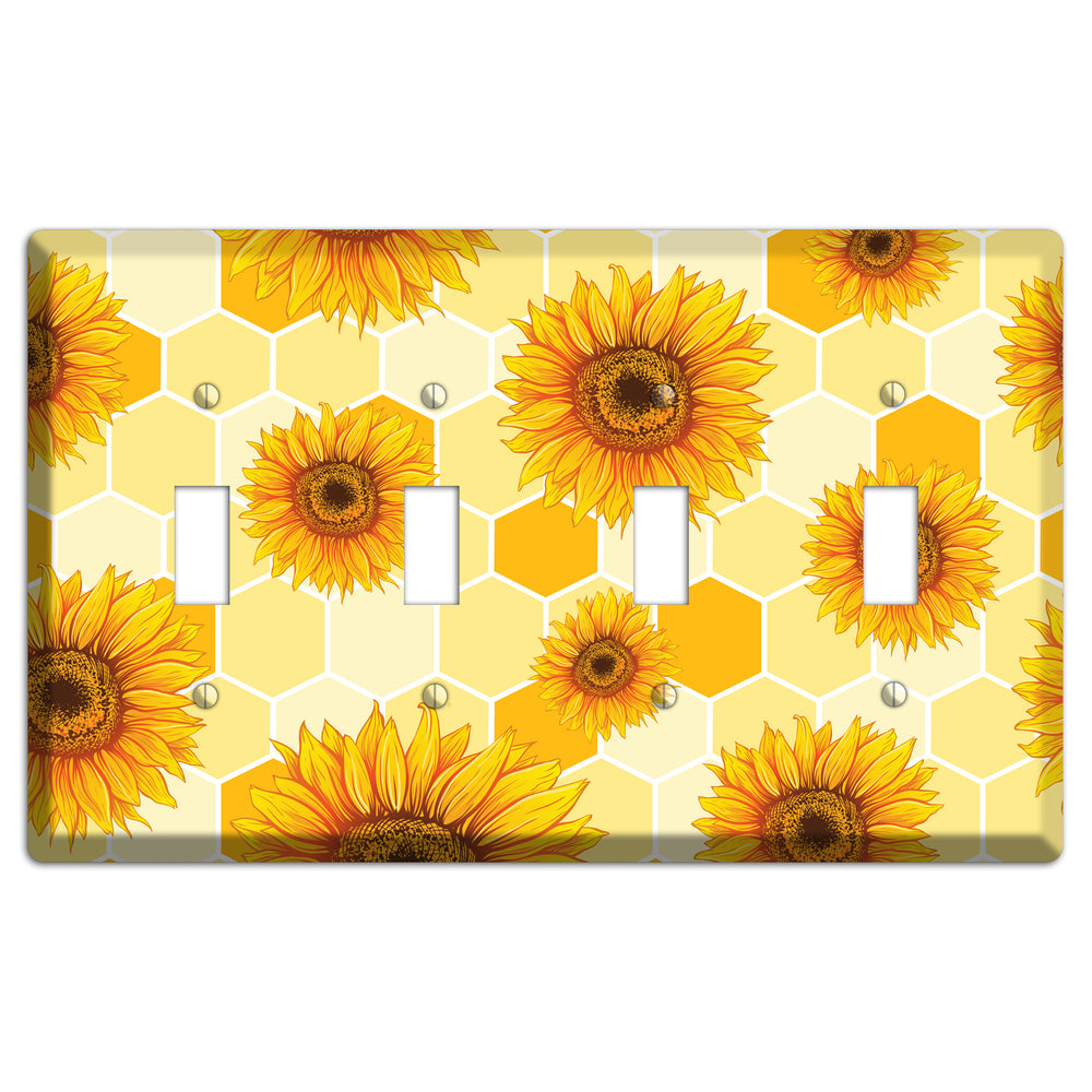 Sunflower & Comb 4 Toggle Wallplate