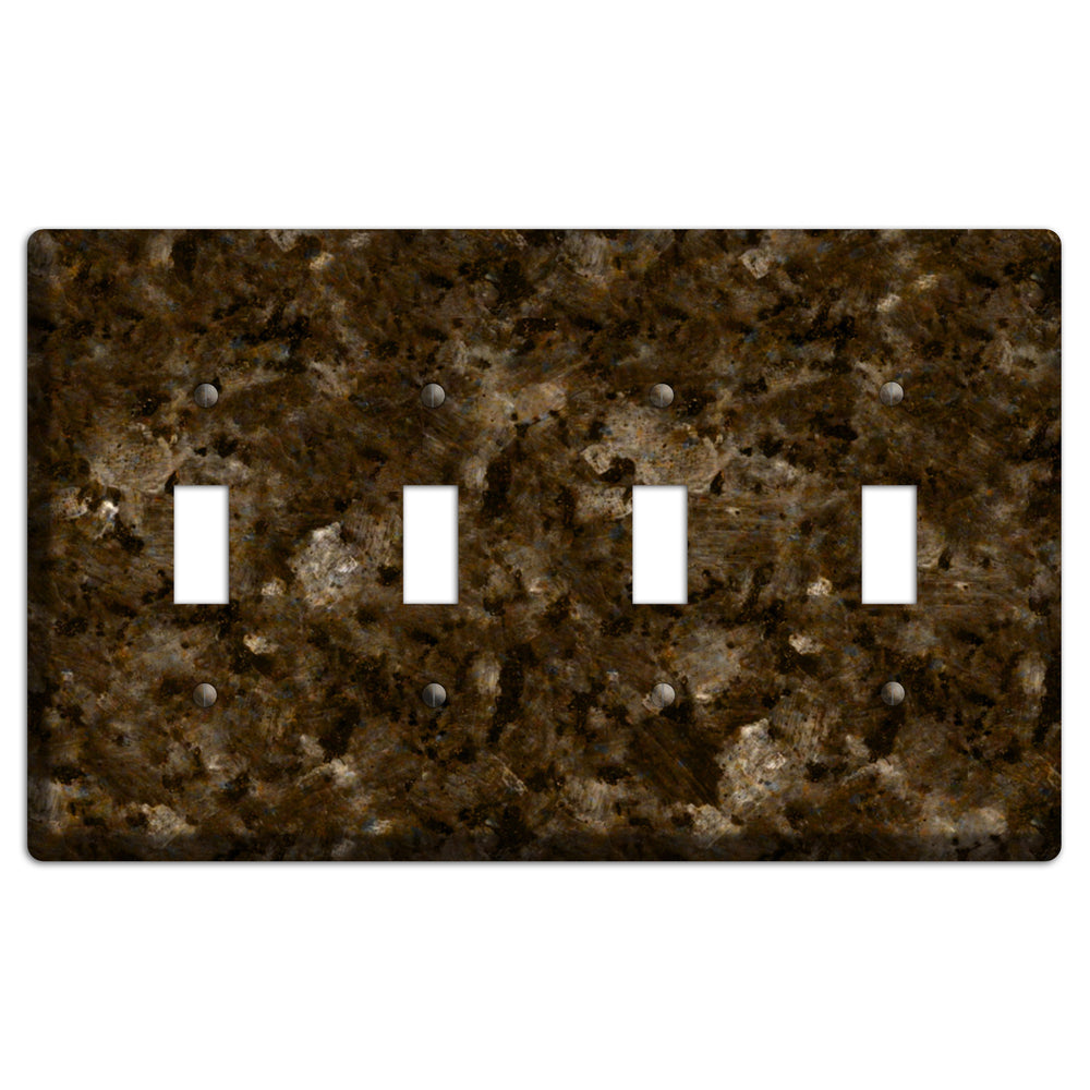 Tropical Brown Granite 4 Toggle Wallplate