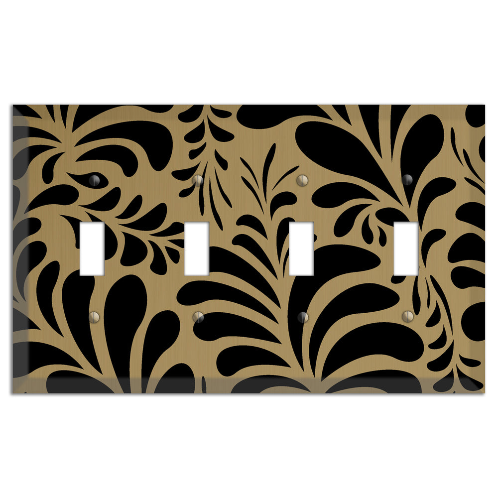 Tower Gold Jungle Fan 4 Toggle Wallplate