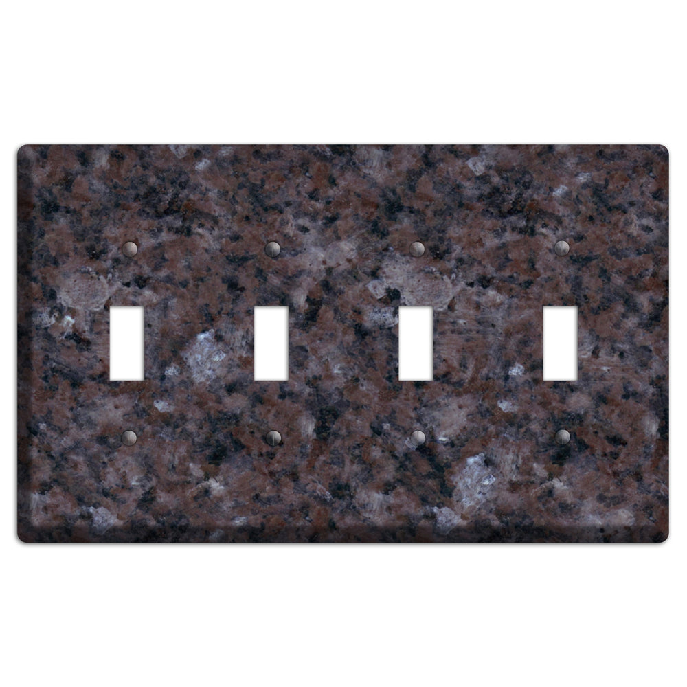 Tan Brown Granite 4 Toggle Wallplate