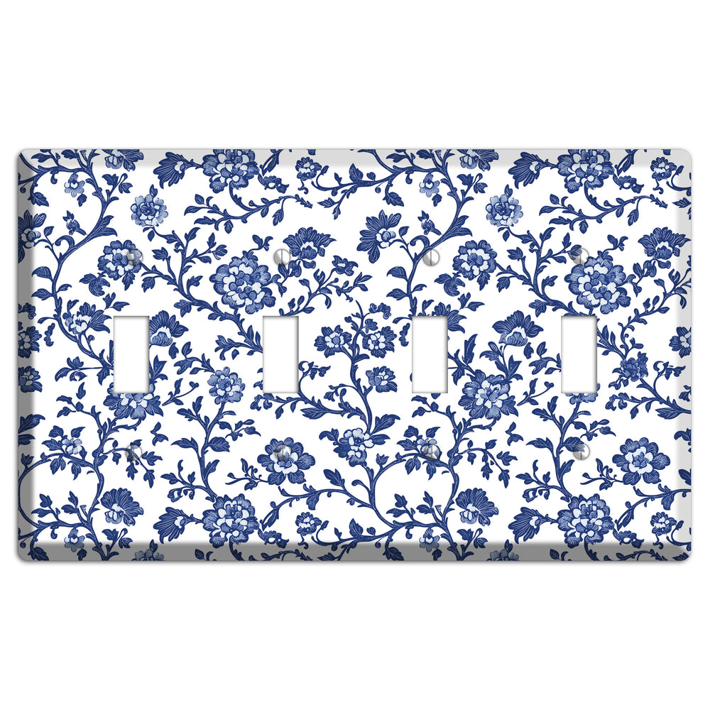 Porcelain Vine Reverie 4 Toggle Wallplate