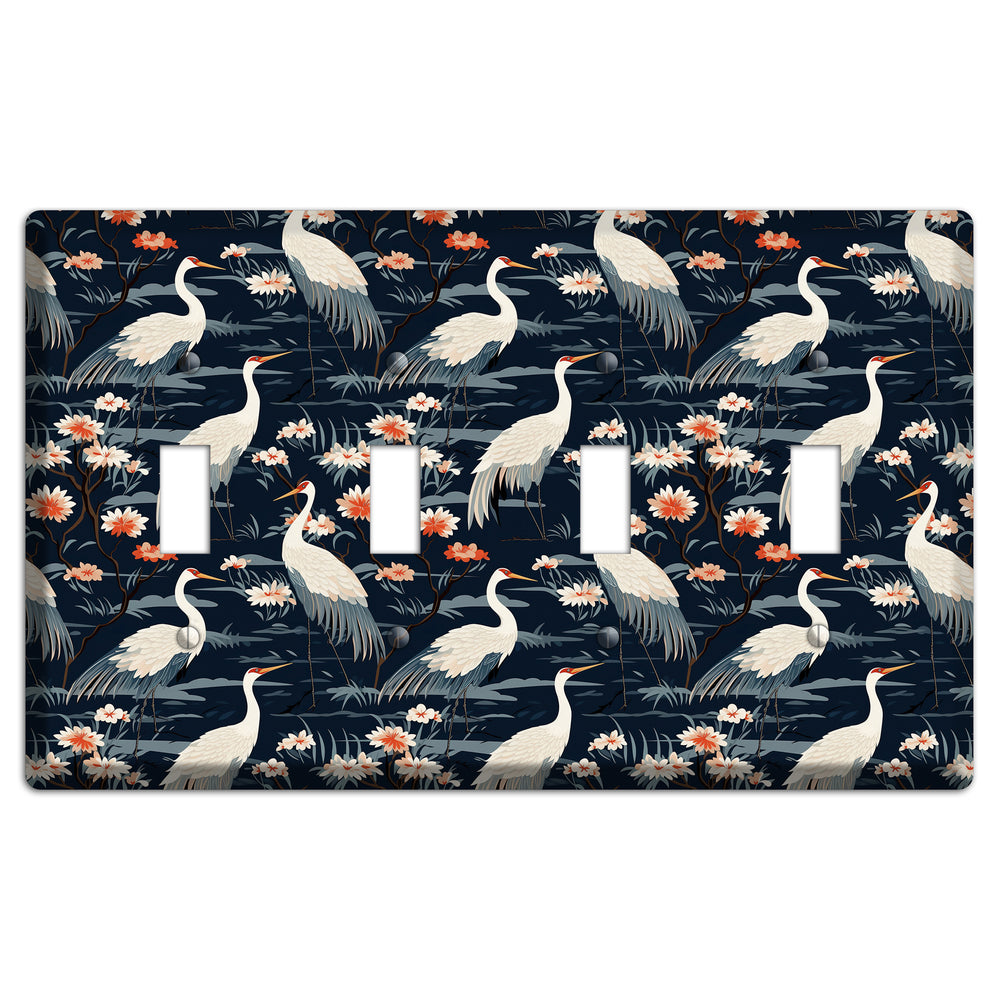 Navy Heron Nocturne 4 Toggle Wallplate
