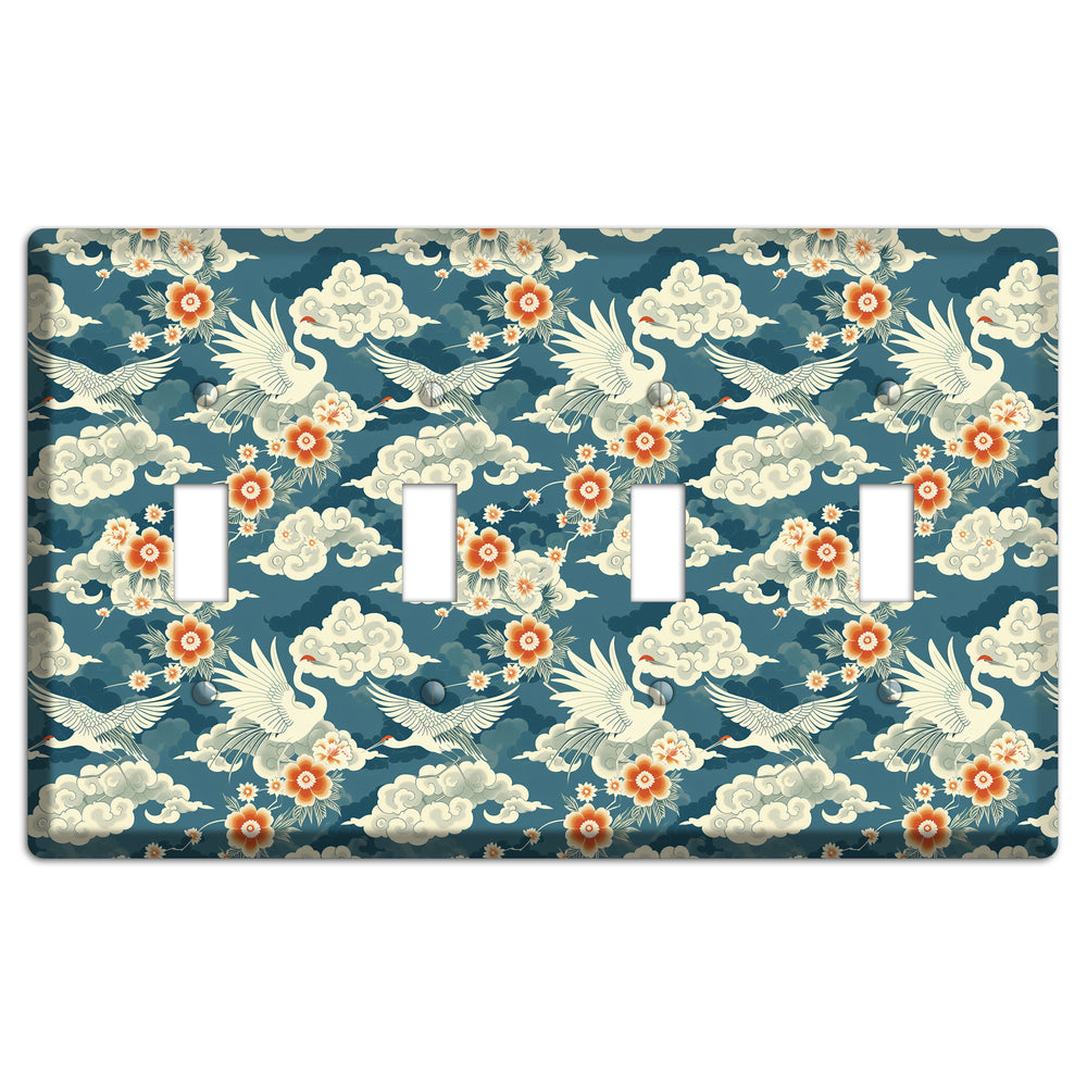 Teal Crane Ascendant 4 Toggle Wallplate