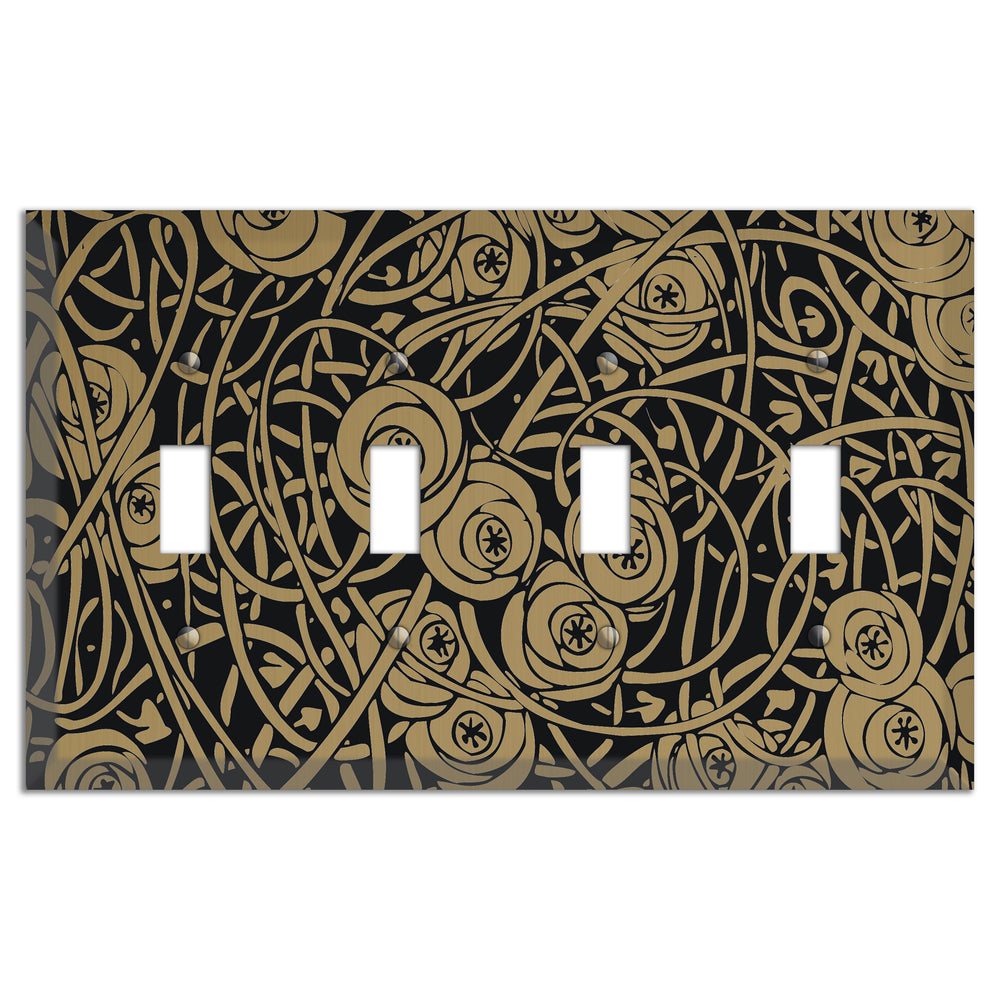 Tower Gold Vine Eyes 4 Toggle Wallplate