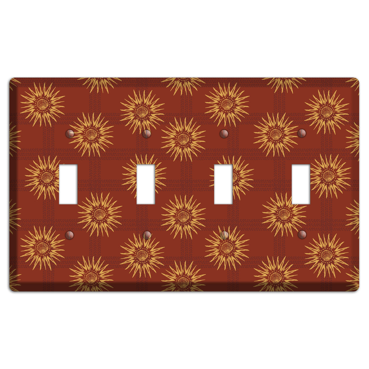 Russet Sun Plaid 4 Toggle Wallplate