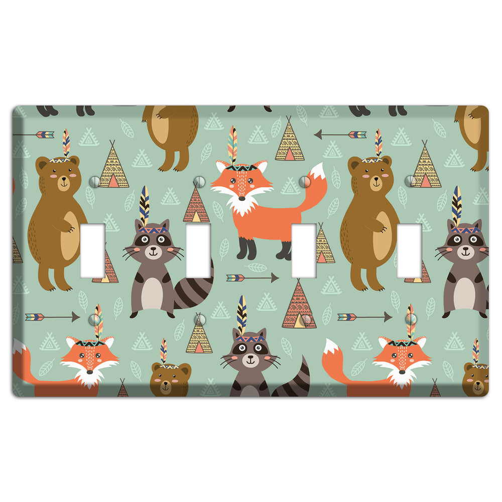 Tribal Woodland Camp 4 Toggle Wallplate