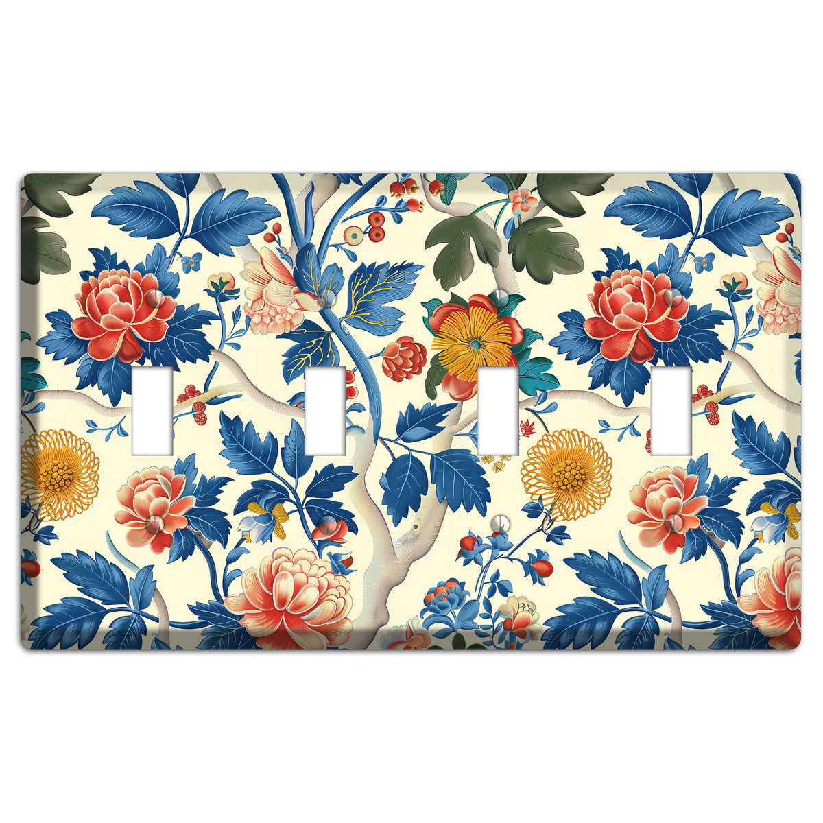 Porcelain Garden Riot 4 Toggle Wallplate