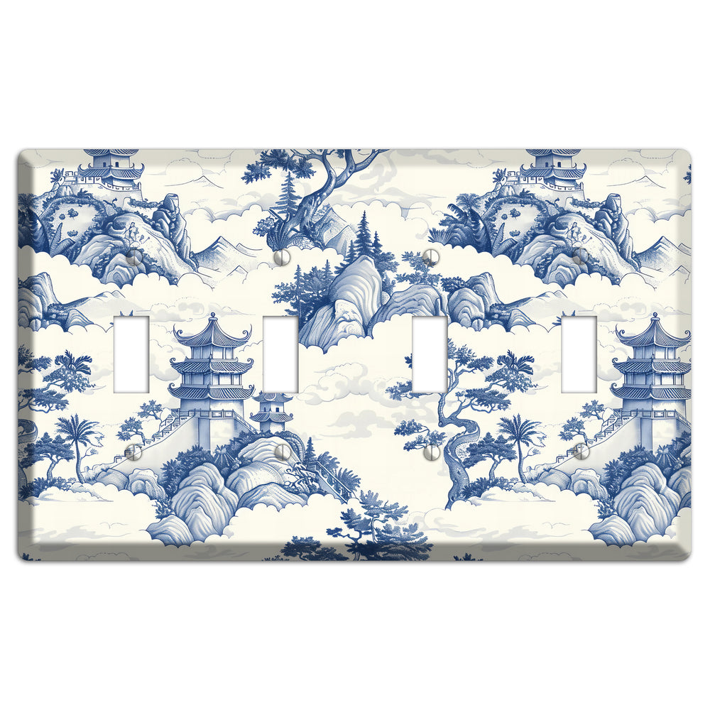 Celestial Pagoda Mist 4 Toggle Wallplate