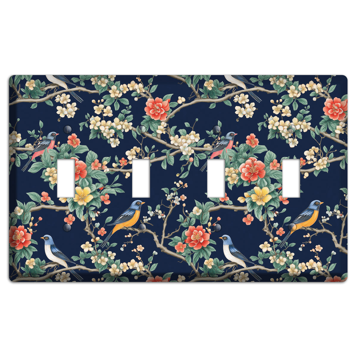 Songbirds & Blossoms 4 Toggle Wallplate