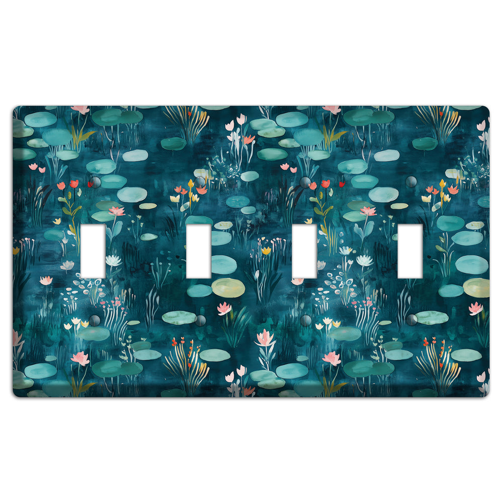 Lily Pond Reverie 4 Toggle Wallplate