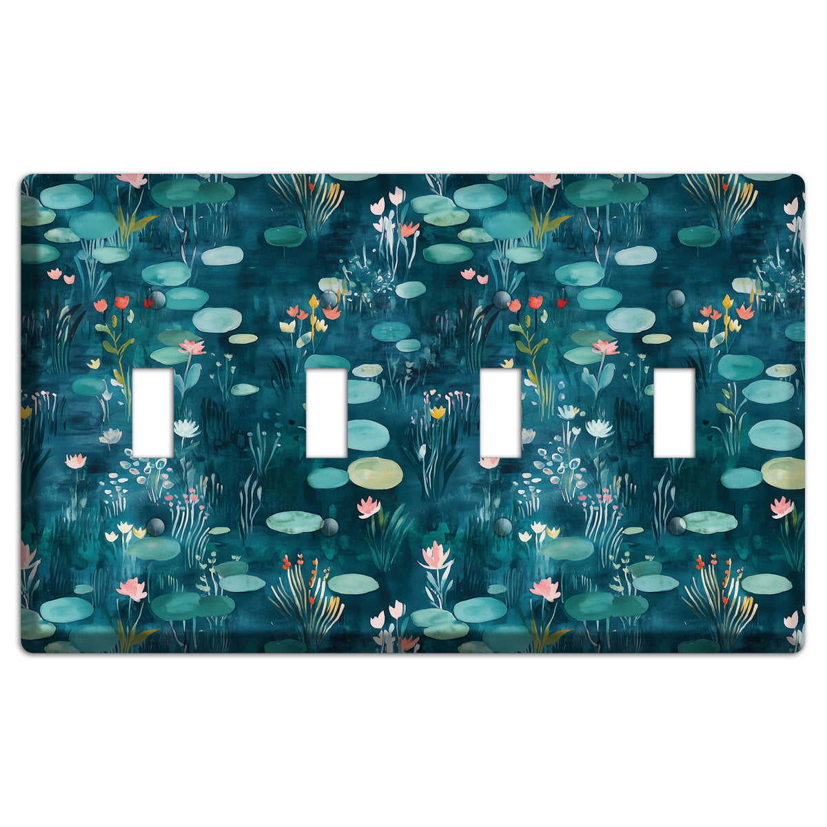 Lily Pond Reverie 4 Toggle Wallplate