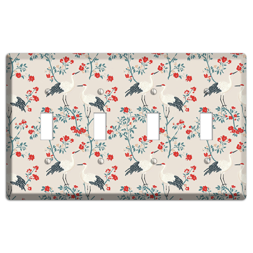 Ivory Blossom Vigil 4 Toggle Wallplate