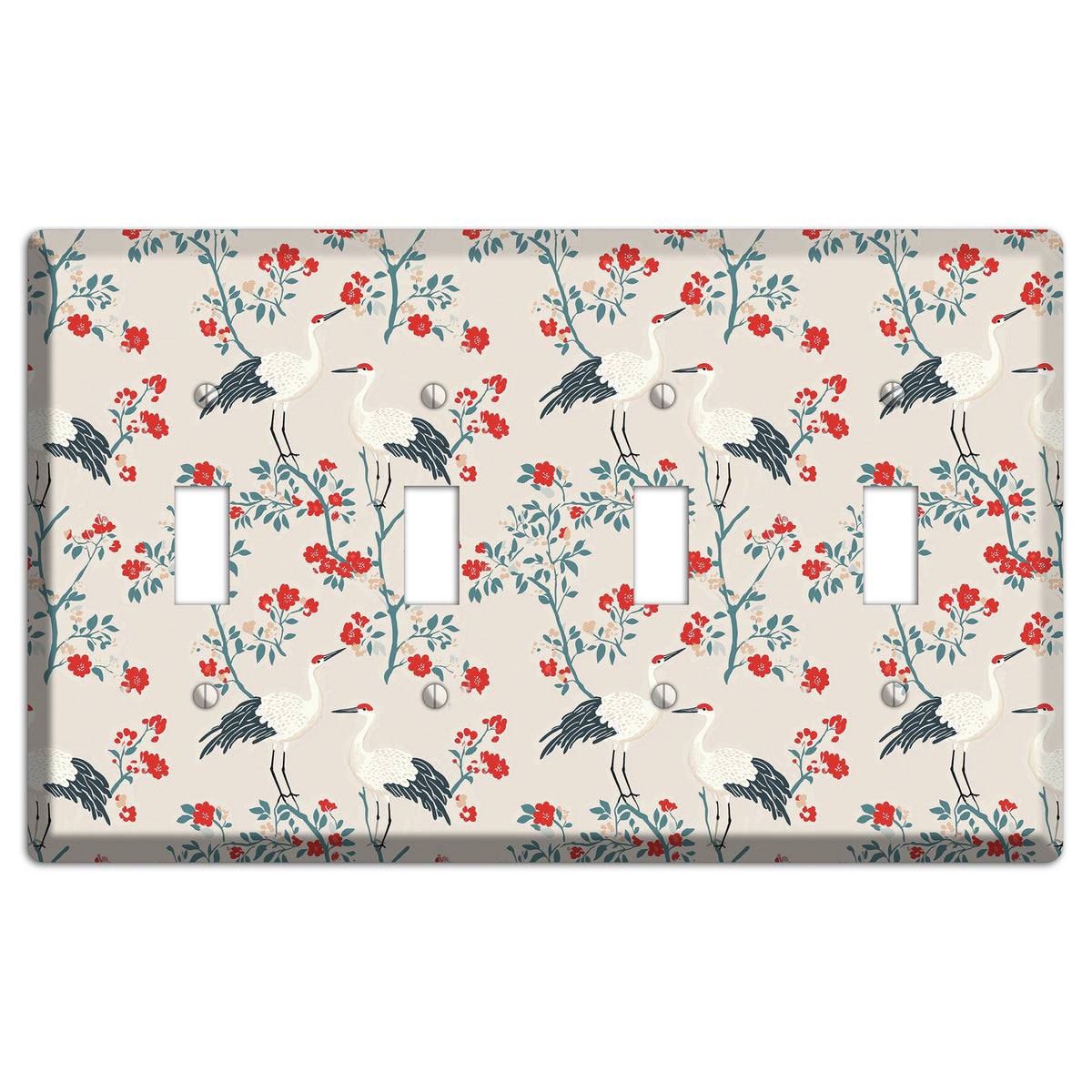 Ivory Blossom Vigil 4 Toggle Wallplate