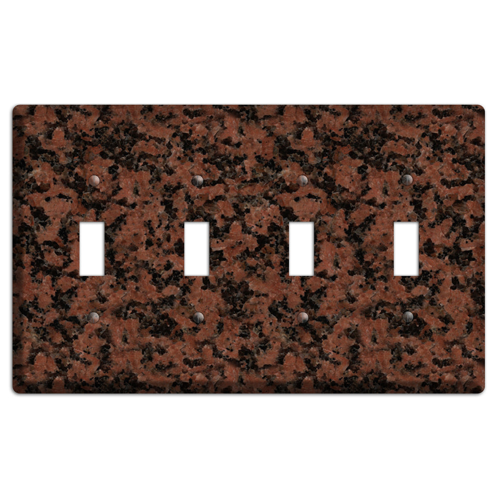 New Imperial Red Granite 4 Toggle Wallplate