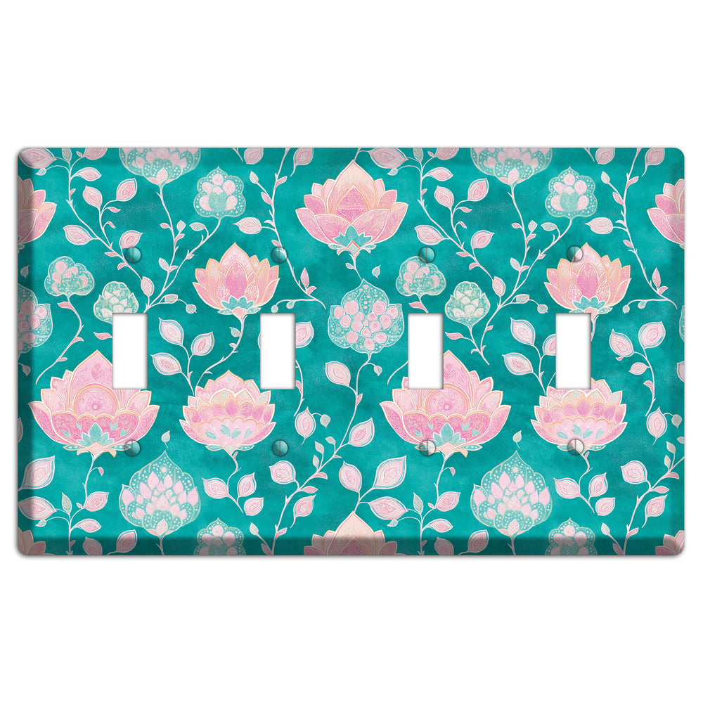 Lotus Garden Bloom 4 Toggle Wallplate