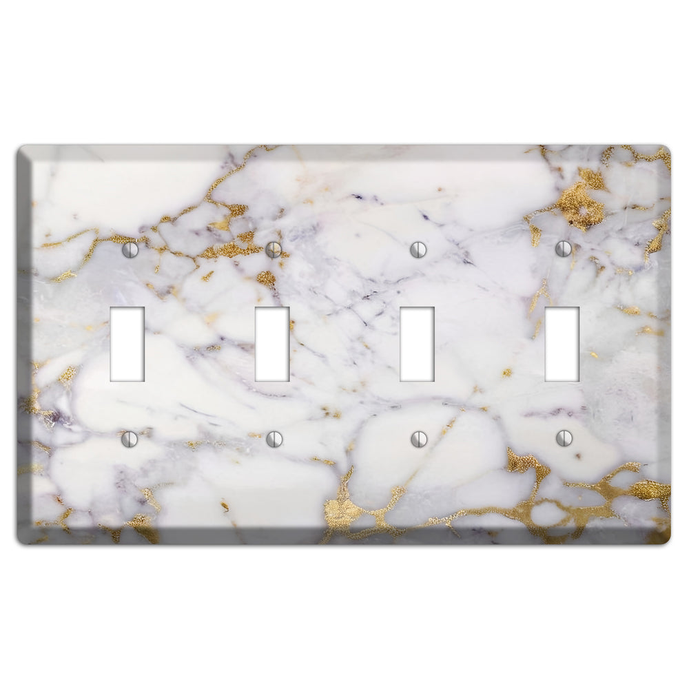 Metallic Bronze Marble 4 Toggle Wallplate