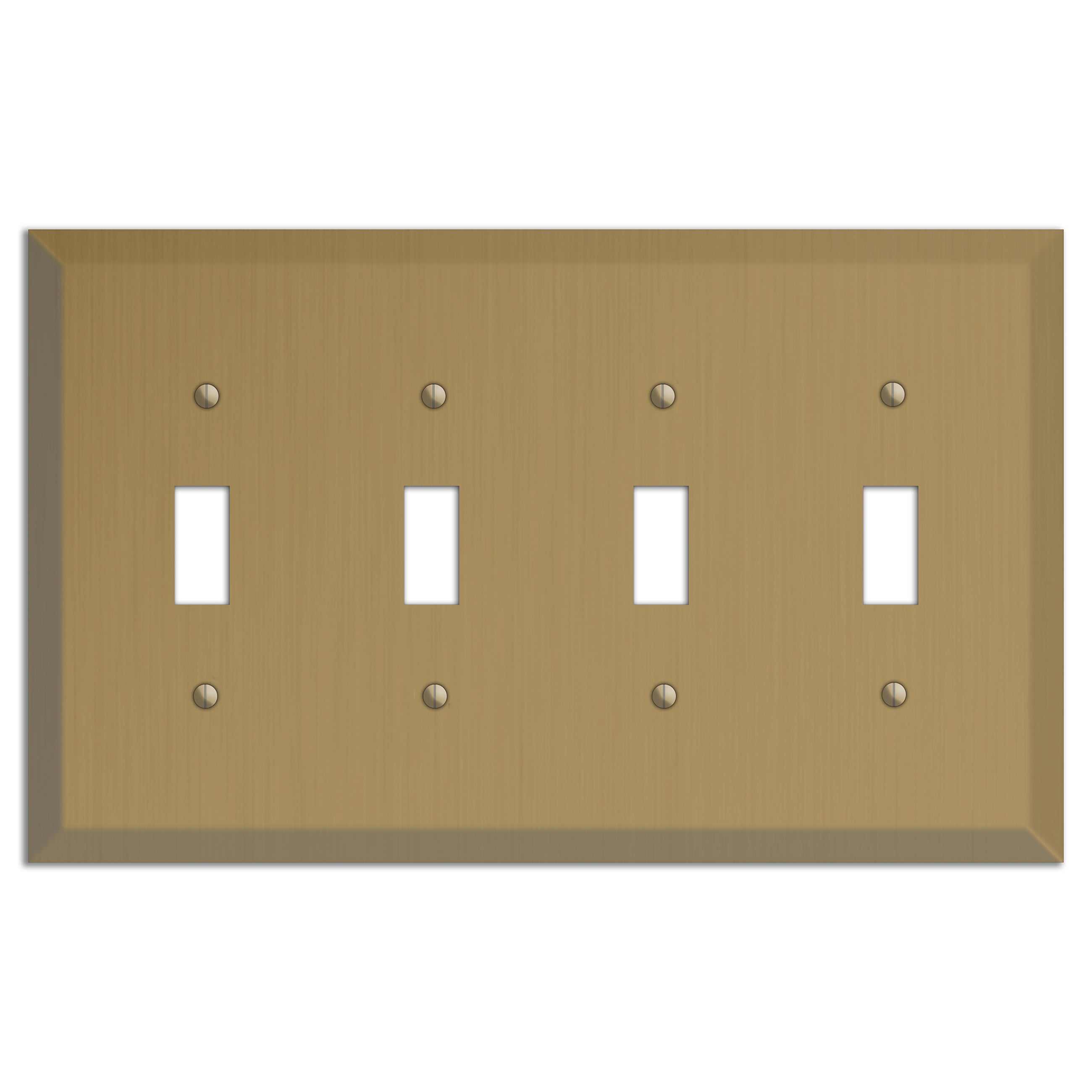 Tower Gold Hand Rubbed Four Toggle Switchplate