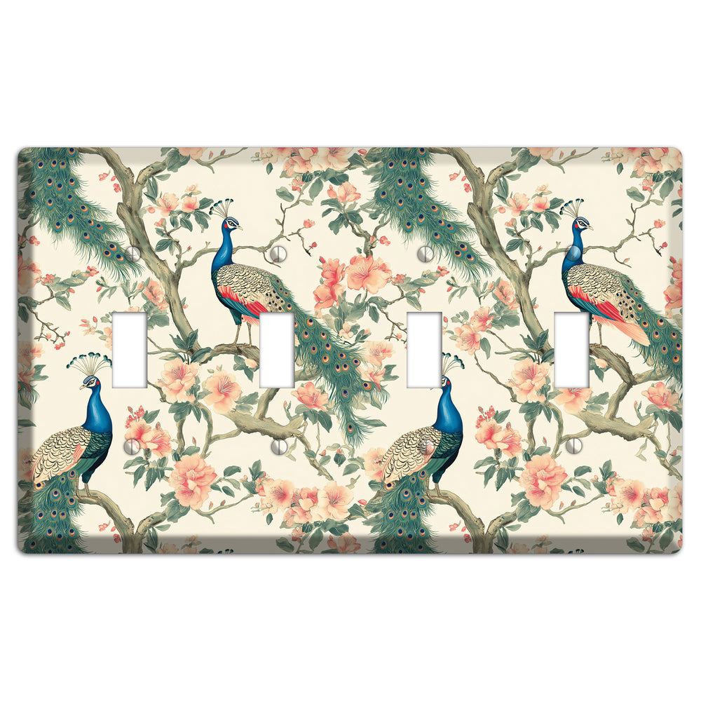 Imperial Plumage Garden 4 Toggle Wallplate