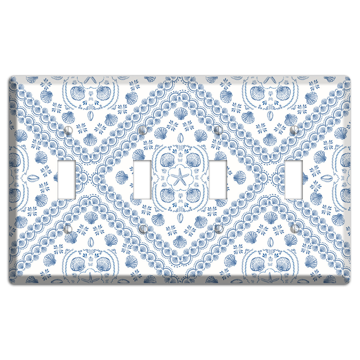 Azure Shell Damask 4 Toggle Wallplate