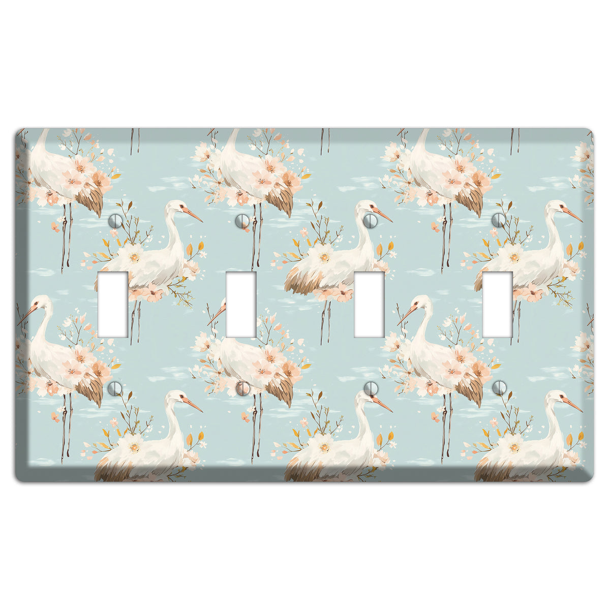 Celadon Crane Reverie 4 Toggle Wallplate