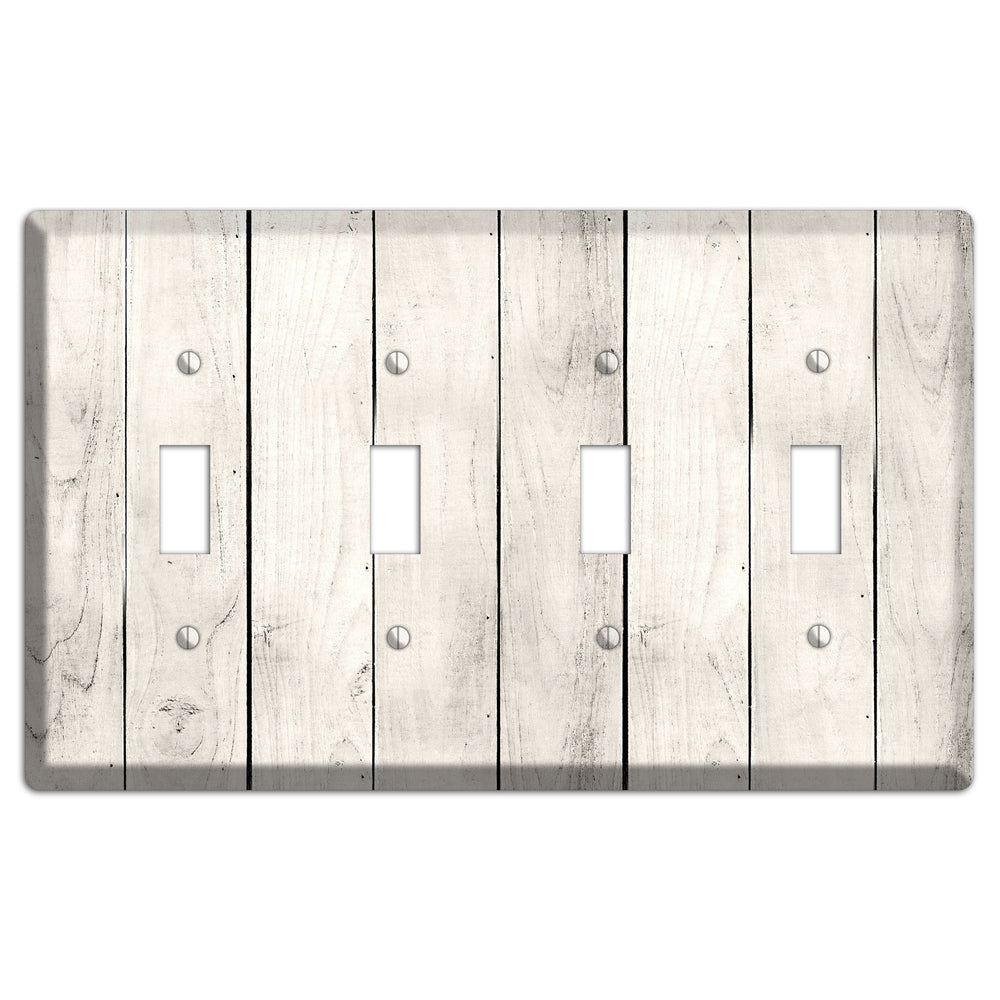 Whitewashed Planks 4 Toggle Wallplate
