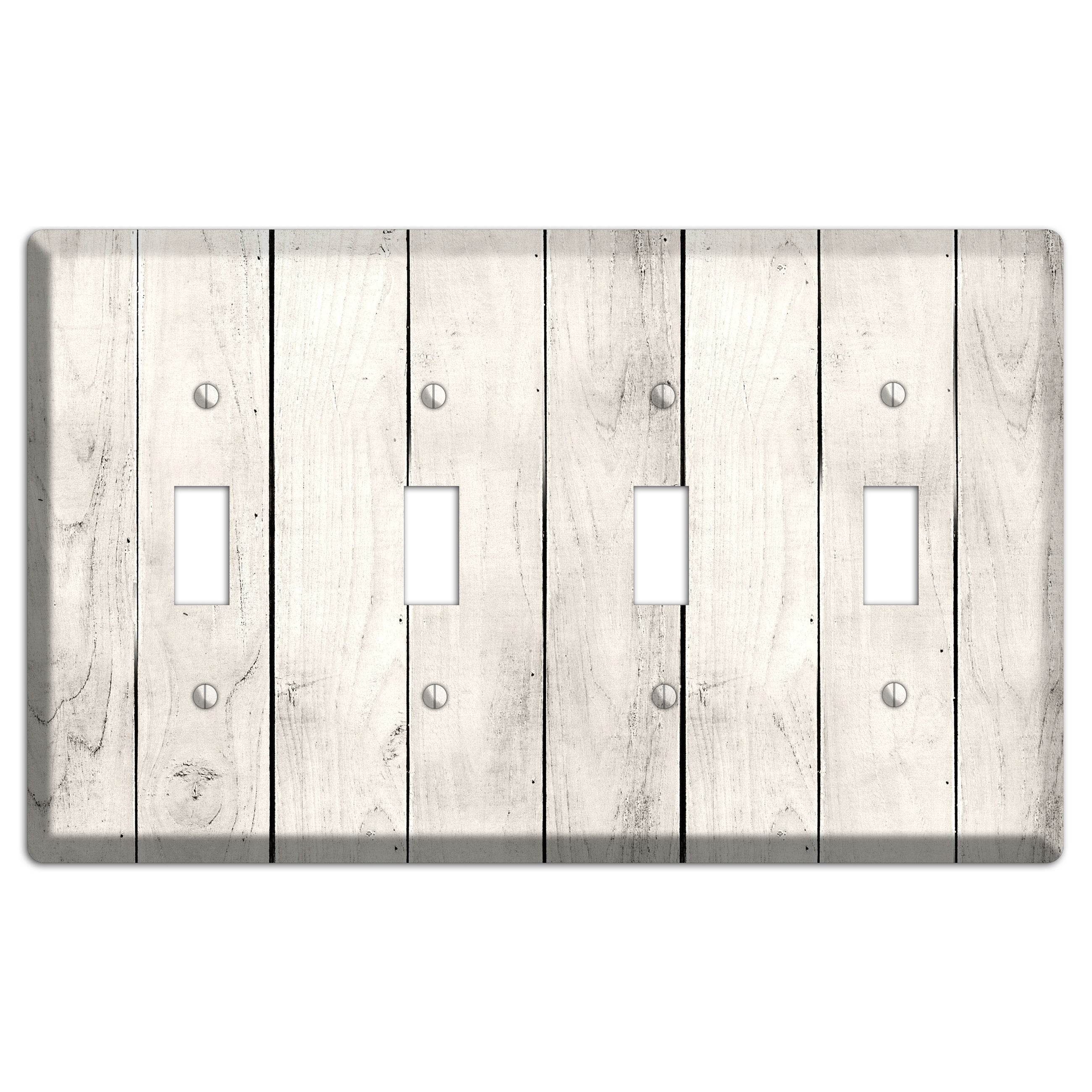 Whitewashed Planks 4 Toggle Wallplate