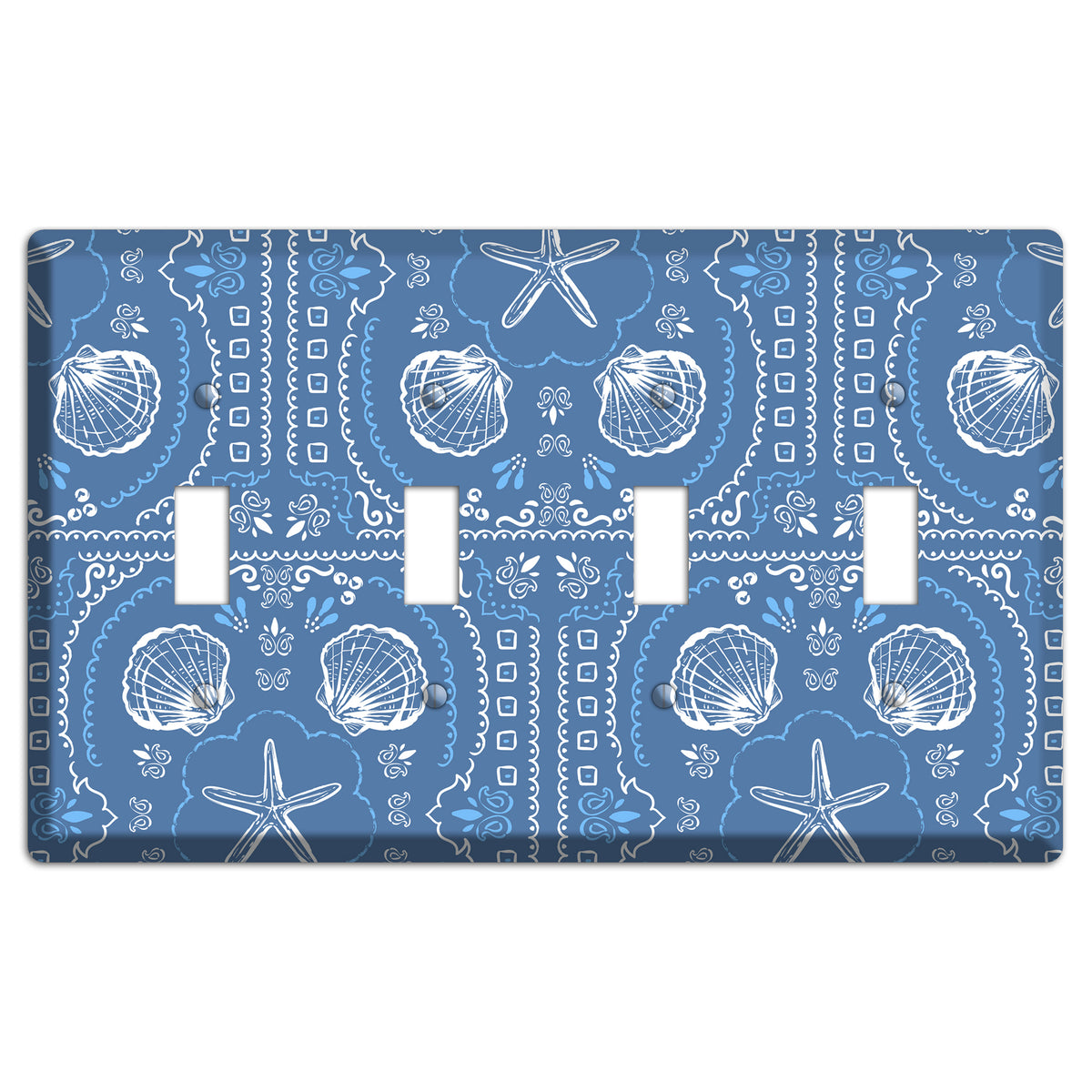 Cerulean Bandana Shore 4 Toggle Wallplate