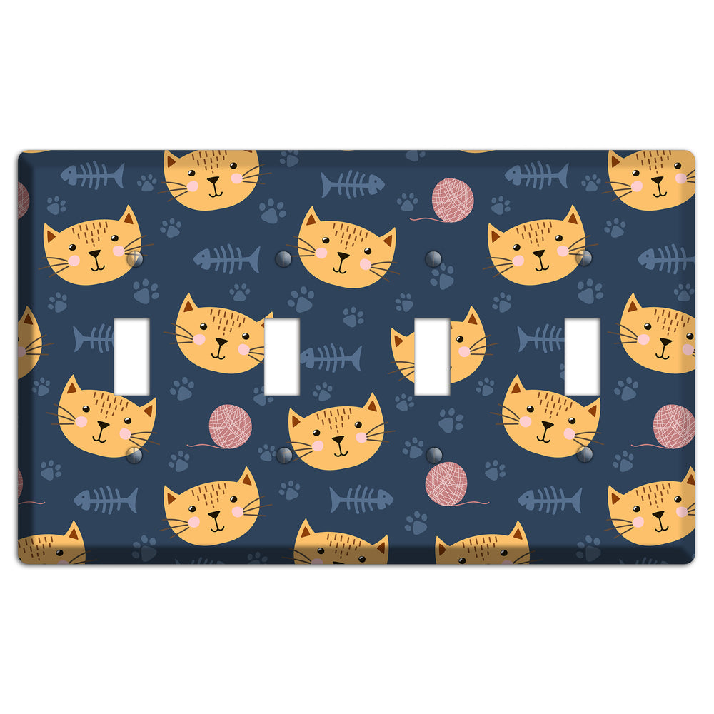Cat Nap Parade 4 Toggle Wallplate