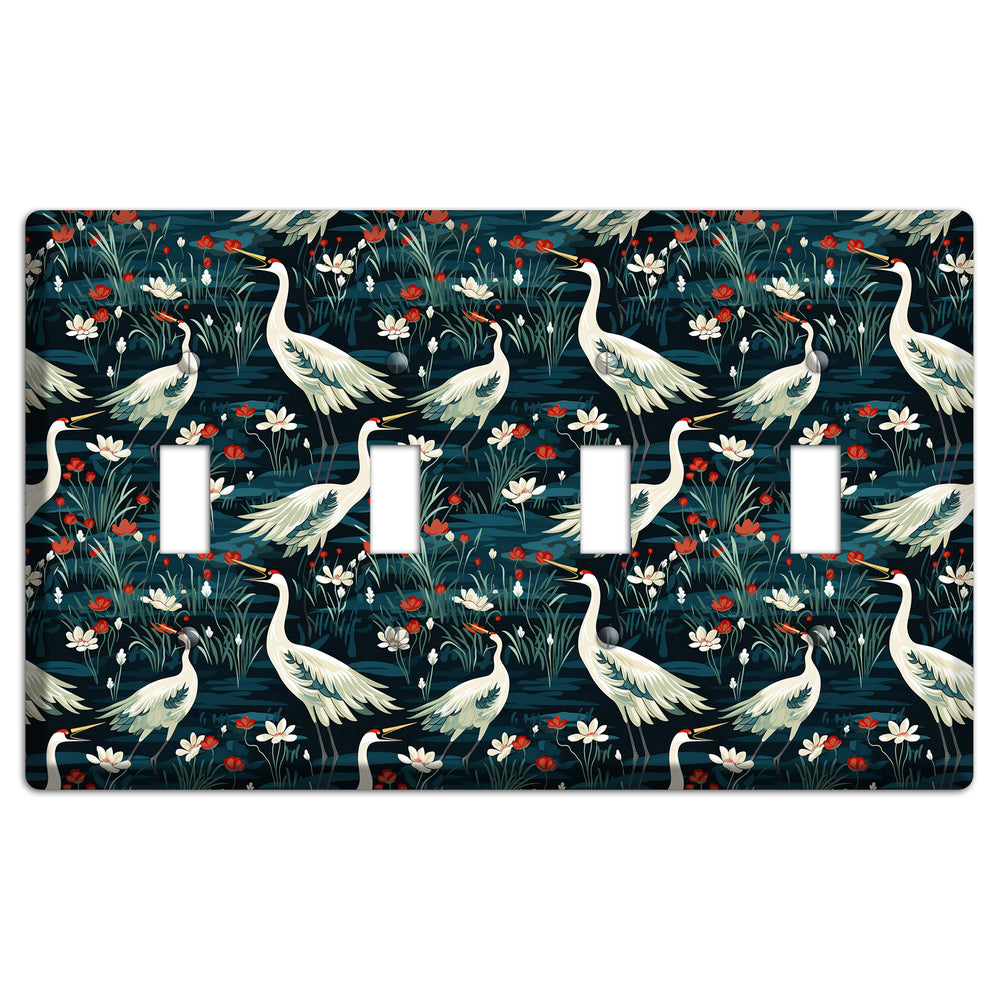 Midnight Lotus Marsh 4 Toggle Wallplate