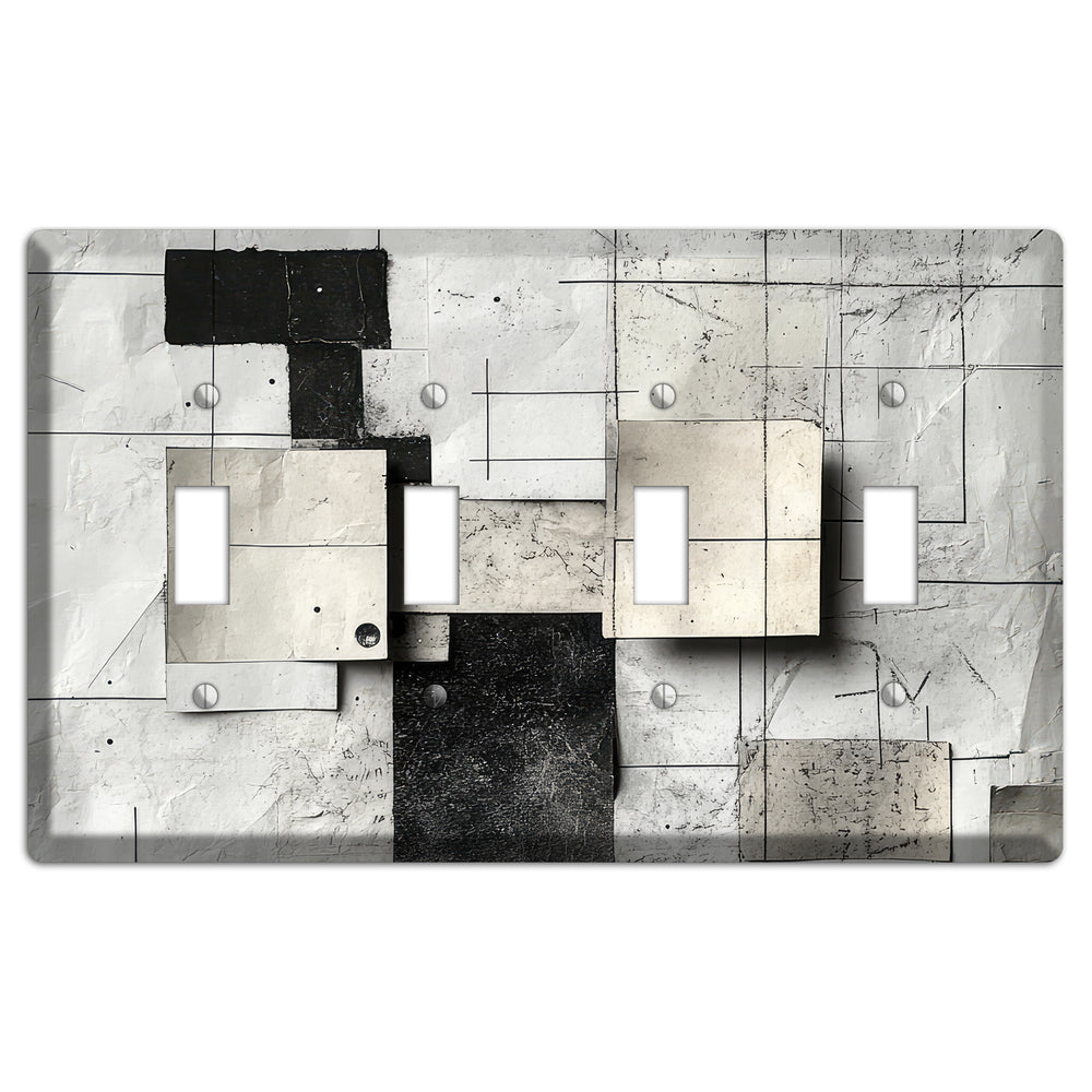 Torn Blueprint Collage 4 Toggle Wallplate