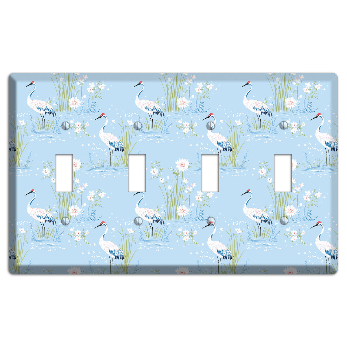 Powder Blue Marsh 4 Toggle Wallplate