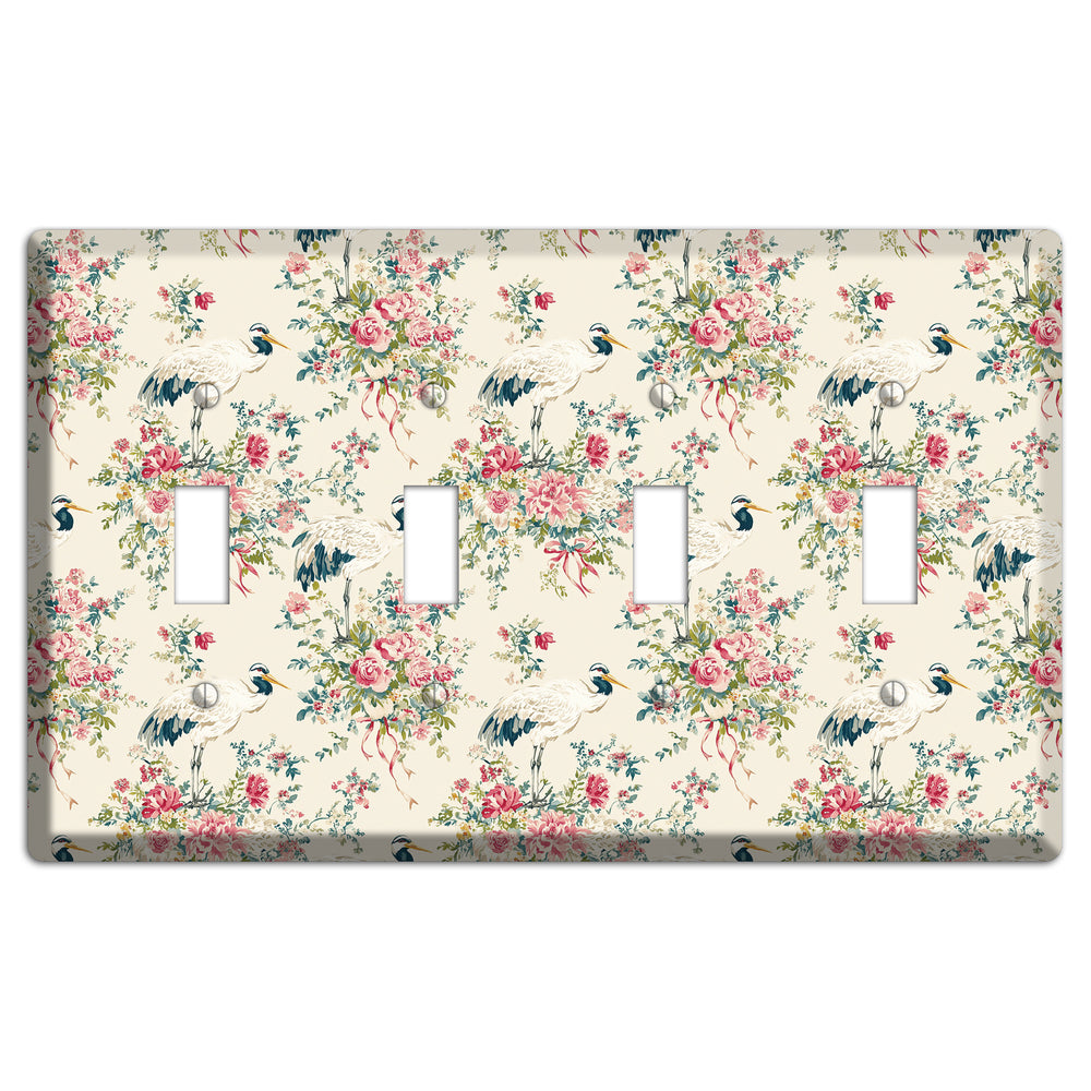 Blossom & Crane 4 Toggle Wallplate