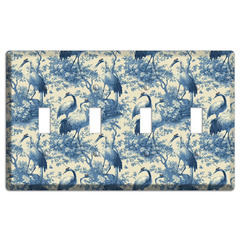 Cobalt Toile Vigil 4 Toggle Wallplate