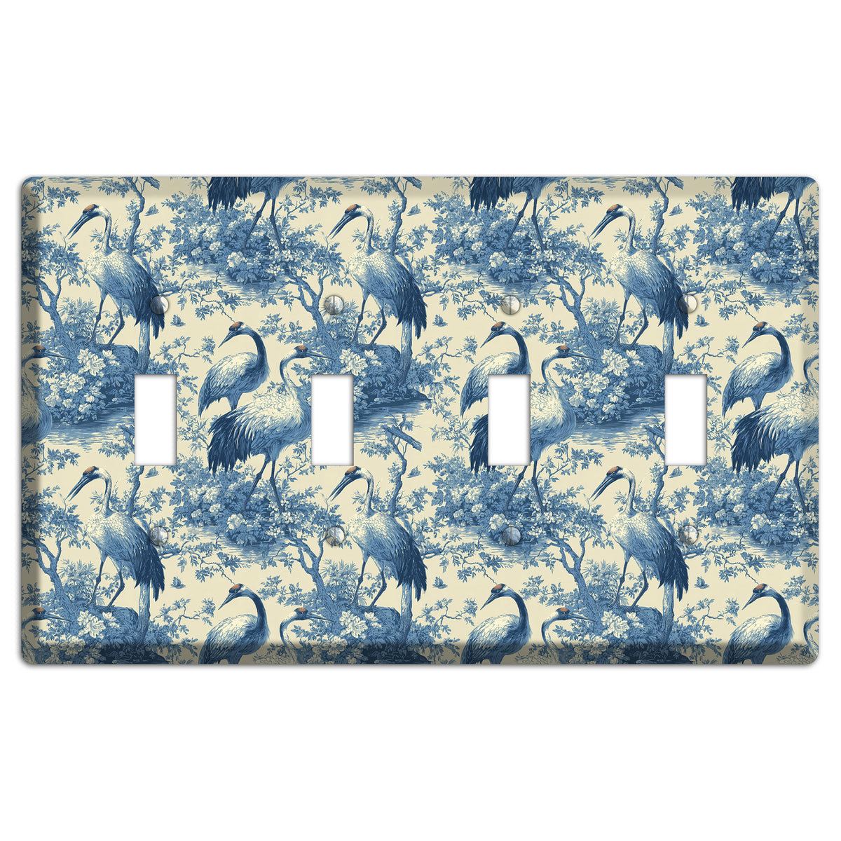 Cobalt Toile Vigil 4 Toggle Wallplate