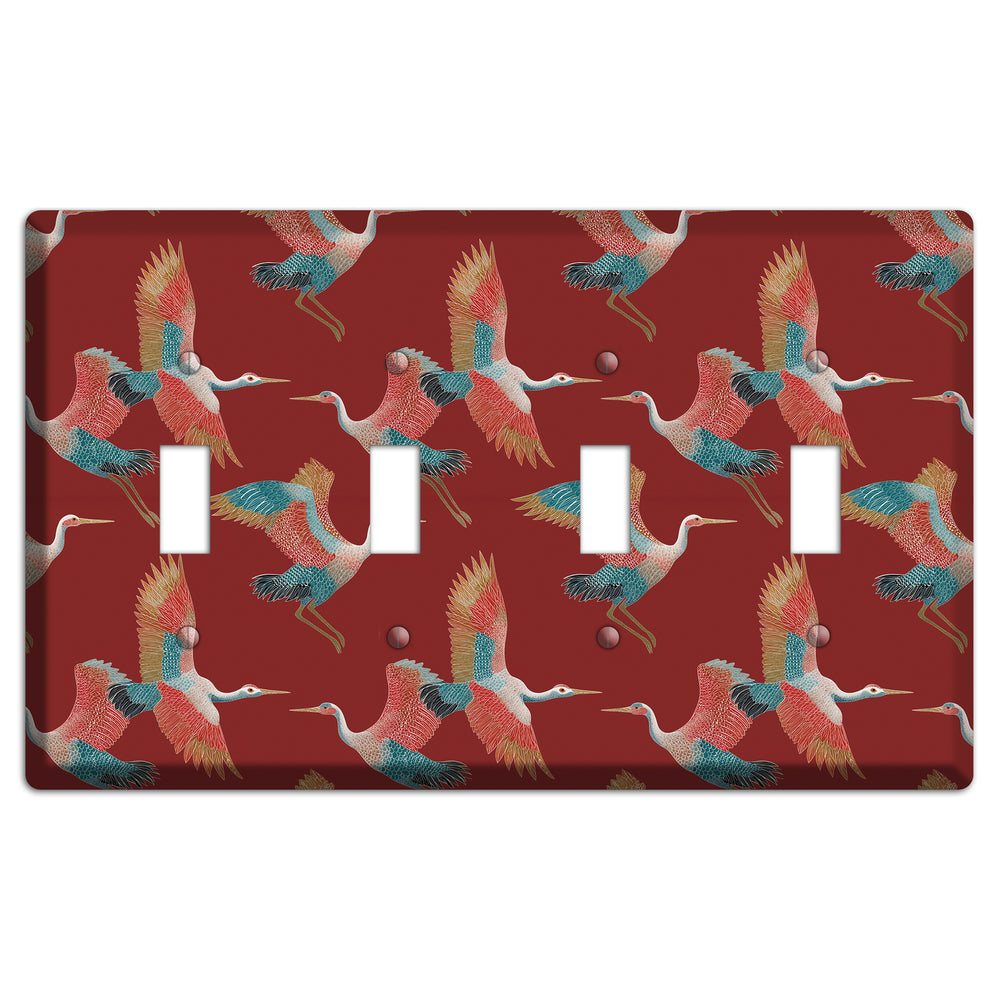 Crimson Heron Dance 4 Toggle Wallplate